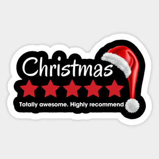 christmas 5 star review rating Sticker